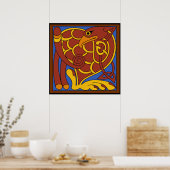 ケルズケルト結び目模様中世の鳥 ポスター (キッチン)