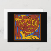 ケルズケルト結び目模様中世の鳥 ポストカード (正面/裏面)