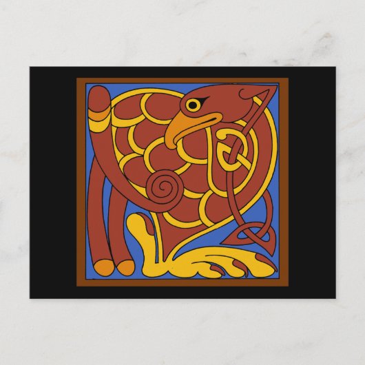 ケルズケルト結び目模様中世の鳥 ポストカード (正面)