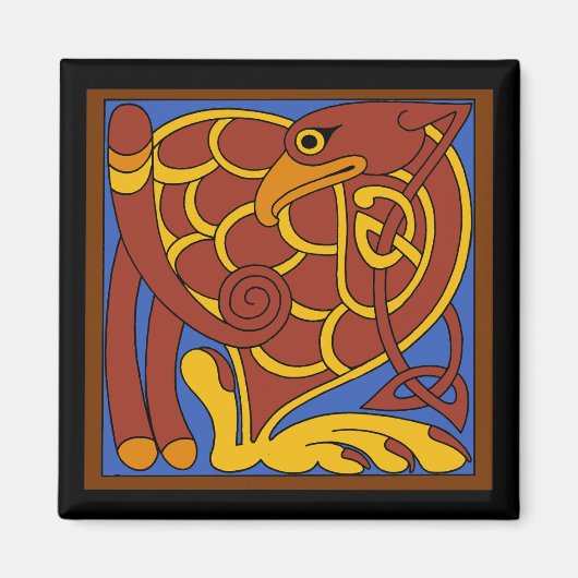 ケルズケルト結び目模様中世の鳥 マグネット (正面)