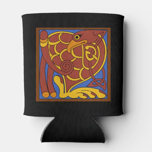 ケルズケルト結び目模様中世の鳥 缶クーラー (裏面)