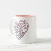 ケルトかわいらしハートデザイン ツートーンマグカップ (正面左)