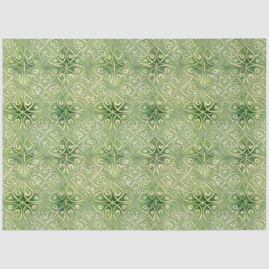 ケルトのアイリッシュグリーンと金ゴールドパタ華美ーン5 薄葉紙 (正面)