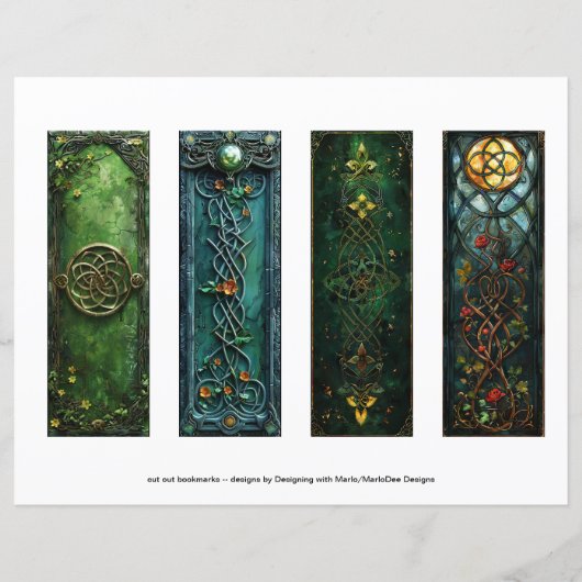 ケルトのアイリッシュノットブックマーク、ファンタジーブックマーク (裏面)