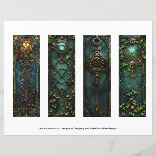 ケルトのアイリッシュノットブックマーク、ファンタジーブックマークs6 (裏面)
