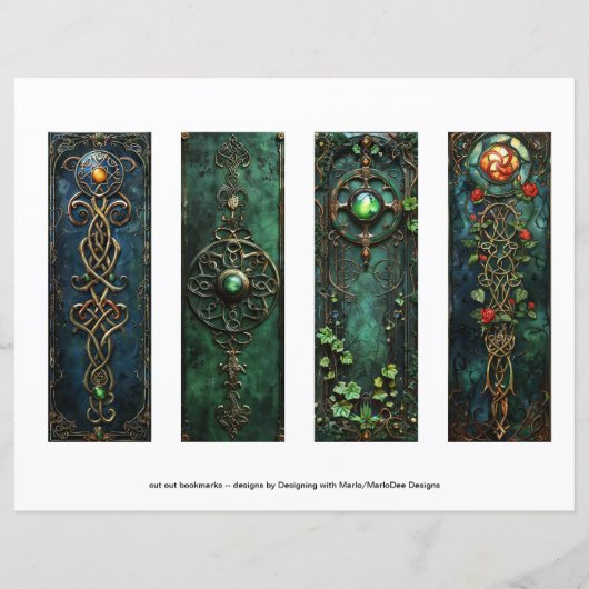 ケルトのアイリッシュブックマーク、ファンタジーブックマークs9 (裏面)