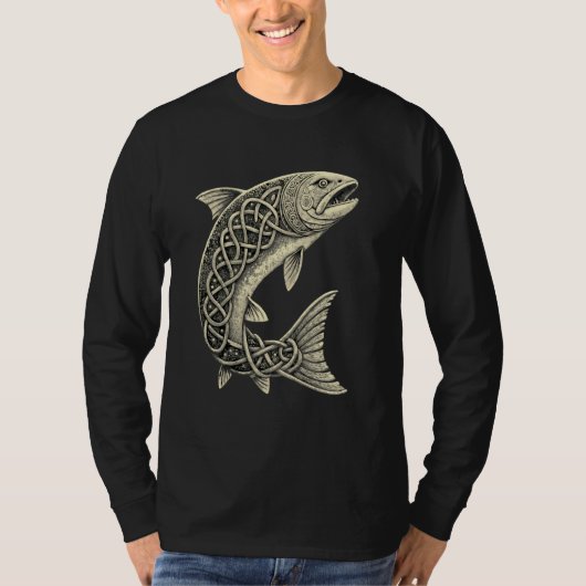ケルトのアングラスピリットu2013バイキング魚釣り神話 tシャツ (正面)