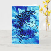 ケルトのイルカ カード (黄色い花)