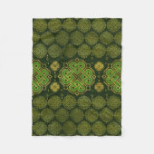 ケルトのエンドレスノット – シャムロックフォーリーフクローバー フリースブランケット (正面)