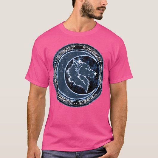 ケルトのオオカミと月 Tシャツ (正面)