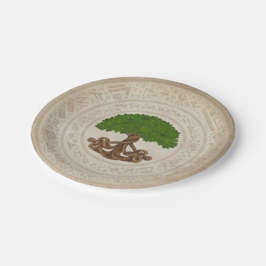 ケルトのオークの命の木 – Yggdrasil ペーパープレート (アングル)