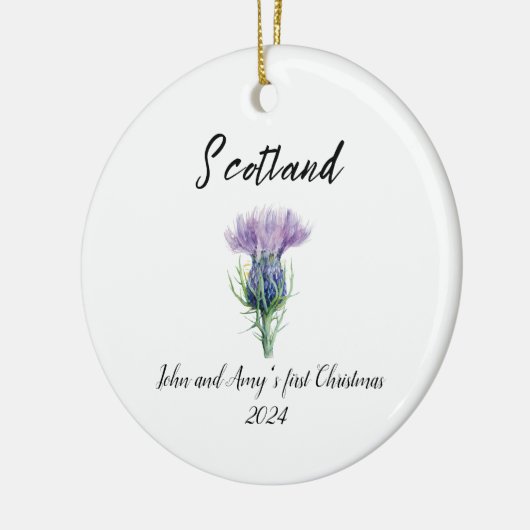 ケルトのクリスマスオーナメント、初めてのクリスマス セラミックオーナメント (左)