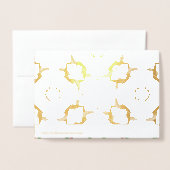 ケルトのクリスマスホリーリースパターパーソナライズされたン 箔カード (裏面封筒付き)