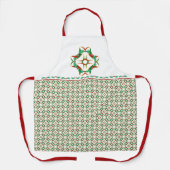 ケルトのクリスマスホリーリースパターン エプロン (正面)