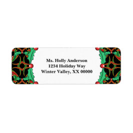 ケルトのクリスマスホリーリースパターン ラベル