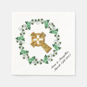 ケルトのクロスとアイルランドのシャムロックのカクテルナプキン スタンダードカクテルナプキン (正面)