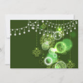 ケルトのクローバーグリーンとホワイトのアイルランドの結婚式 招待状 (裏面)