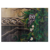 ケルトのグリーンマンフクロウ カッティングボード (正面)