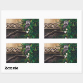 ケルトのグリーンマンフクロウ 長方形シール (シート)