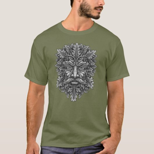 ケルトのグリーンマン Tシャツ (正面)