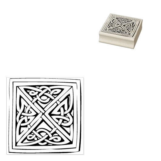 ケルトのスクエアノットアートスタンプ ラバースタンプ (押印)