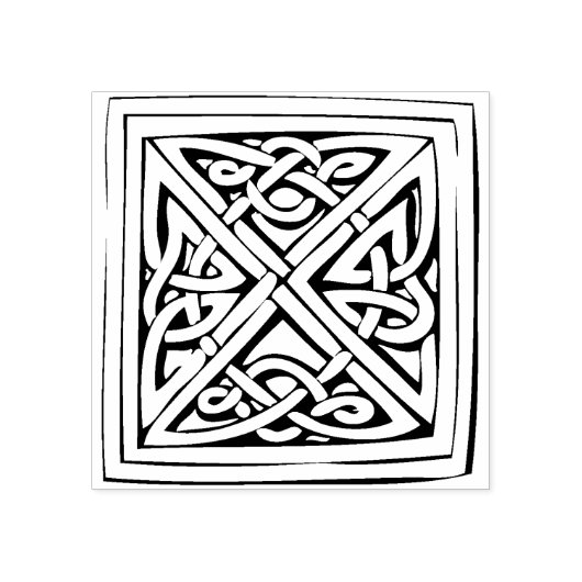ケルトのスクエアノットアートスタンプ ラバースタンプ (インプリント)