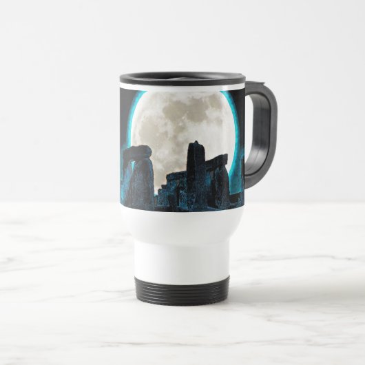 ケルトのストーンヘンジ、月と星の天文学イギリス トラベルマグ (正面右)