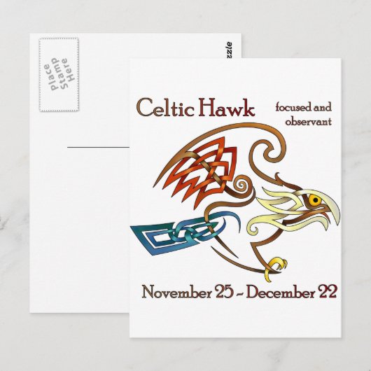 ケルトのタカ ポストカード (正面/裏面)