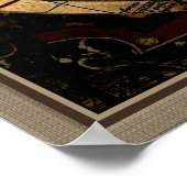 ケルトのトライスケリオン&アンティーク地図アイリッシュアートポスター ポスター (角)