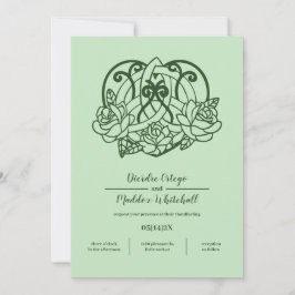 ケルトのトリケトラ アイリッシュ ハート グリーン ハンドファスティング 招待状