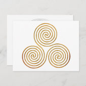 ケルトのトリプルスパイラル – OneLineアンティーク金ゴールド ポストカード (正面/裏面)
