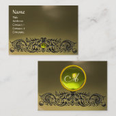 ケルトのドラゴンズMONOGRAM AGATE灰色の黄色のトパーズ 名刺 (正面/裏面)