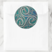 ケルトのドラゴントリスケレステッカー ラウンドシール (バッグ)