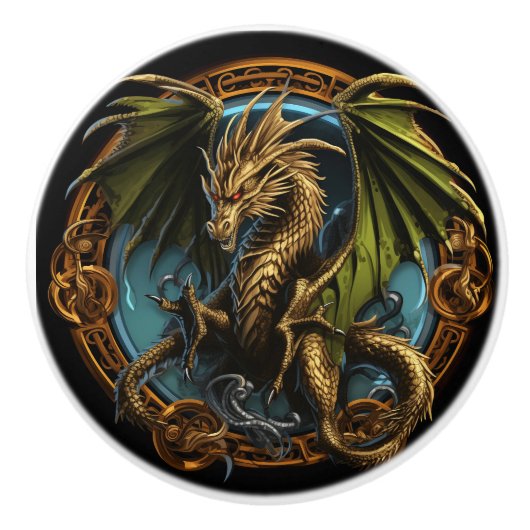 ケルトのドラゴン セラミックノブ (正面)