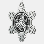 ケルトのハウンドプウォーターオーナメント スノーフレークピューターオーナメント (右)