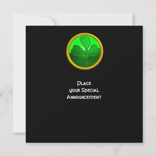 ケルトのハートとクローバー セントパトリックデーのパーティー 招待状 (裏面)