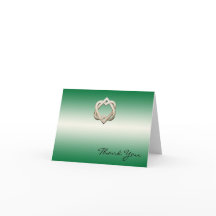 ケルトのハート　緑のグラデーション　ありがとう