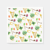 ケルトのハープ聖パトリックの日のパターン スタンダードカクテルナプキン (正面)