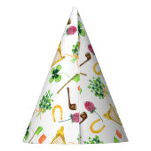 ケルトのハープ聖パトリックの日のパターン パーティーハット (裏面)