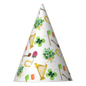 ケルトのハープ聖パトリックの日のパターン パーティーハット (正面)