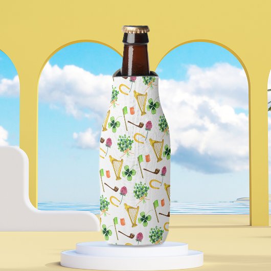 ケルトのハープ聖パトリックの日のパターン ボトルクーラー