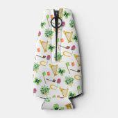 ケルトのハープ聖パトリックの日のパターン ボトルクーラー (裏面)