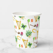 ケルトのハープ聖パトリックの日のパターン 紙コップ (裏面)