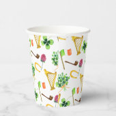 ケルトのハープ聖パトリックの日のパターン 紙コップ (右)