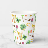 ケルトのハープ聖パトリックの日のパターン 紙コップ (正面)