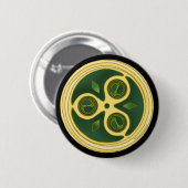 ケルトのピンとボタングリーンスパイラルディスクデザイン 缶バッジ (正面&裏面)