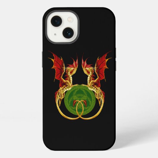 ケルトの三日月とドラゴン iPhoneケース (裏面)