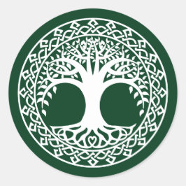 ケルトの円パターンの生命の木 ラウンドシール