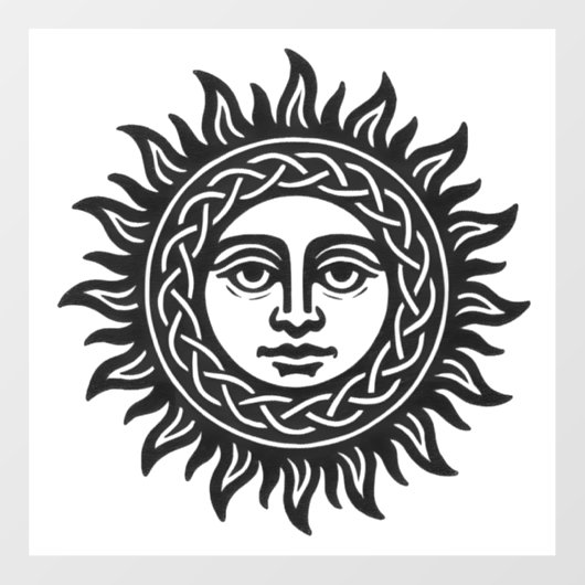 ケルトの太陽の結び目 — 秘められたインクの太陽のシンボル ウィンドウサイン (シート)
