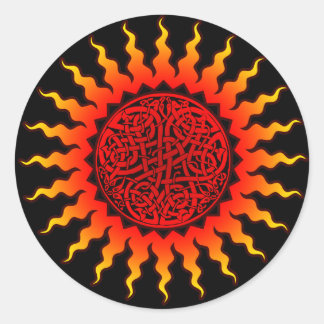 ケルトの太陽ステッカー ラウンドシール